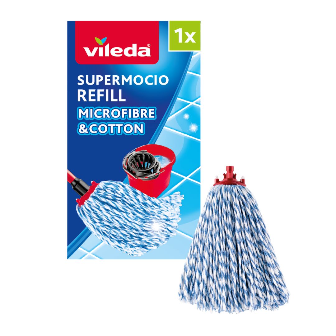 Vileda Supermocio Micro Plus Cotton Floor Mop and handle