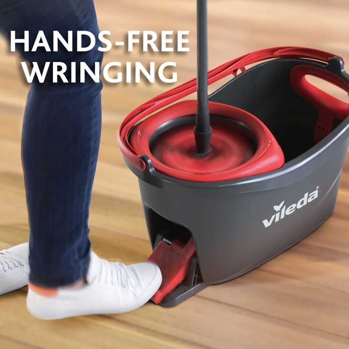 Vileda Mop and Bucket Set Spin & Clean System Easy & Fast Floor Cleaner  Compact