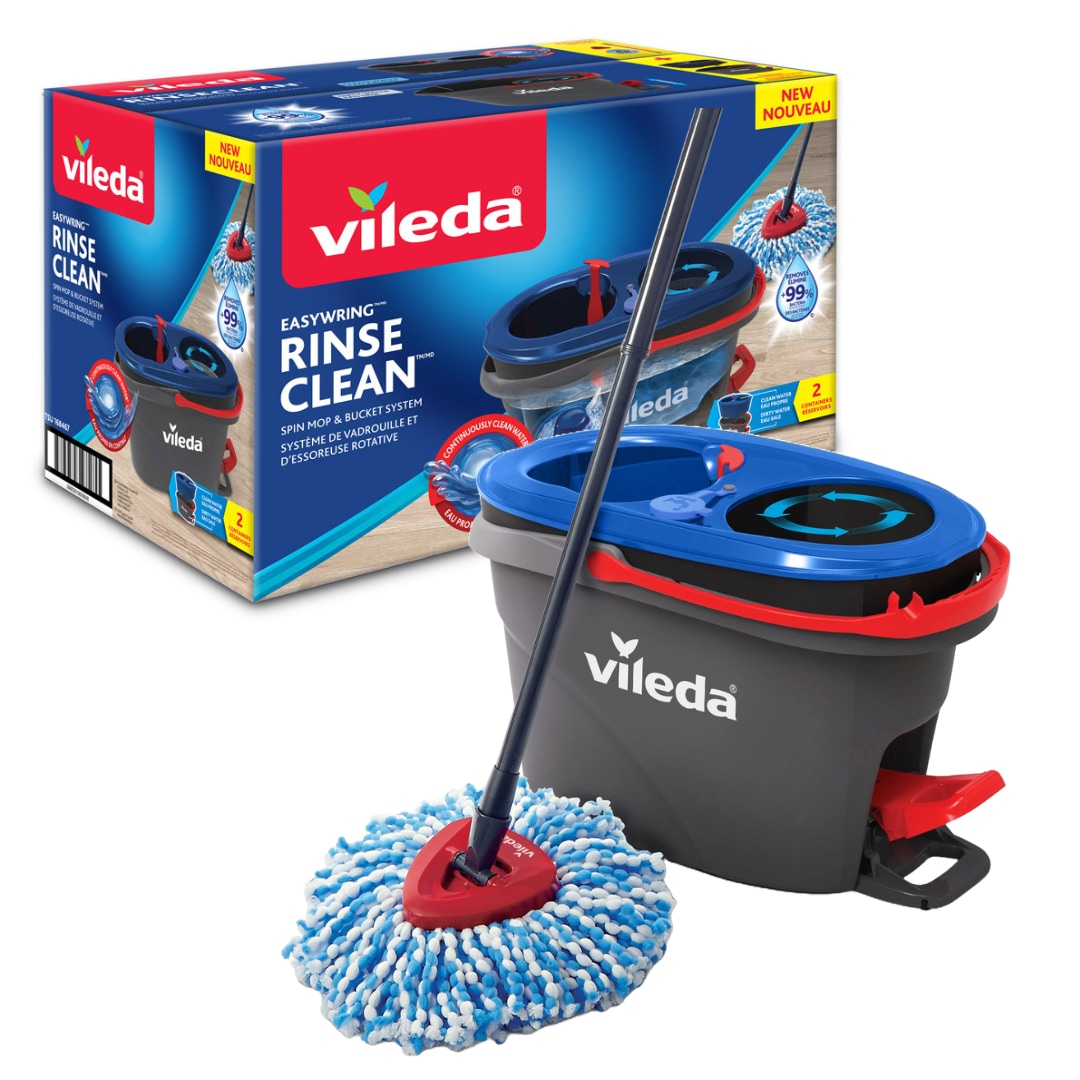 Vileda RinseClean Spin Mop & Bucket System - Clean water with every rinse