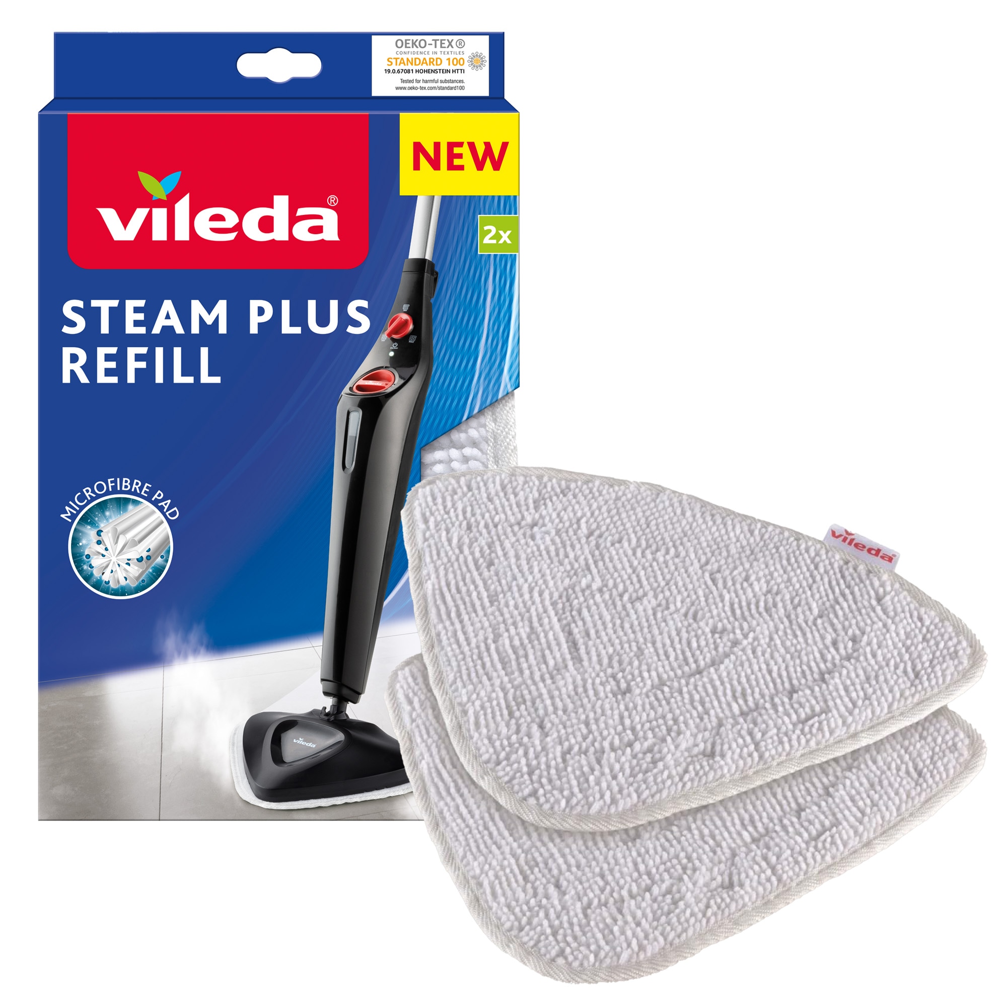 Vileda Steam Mop Microfibre Refill Pads | Replacement Mop Head | Fits all Vileda Steam Mops