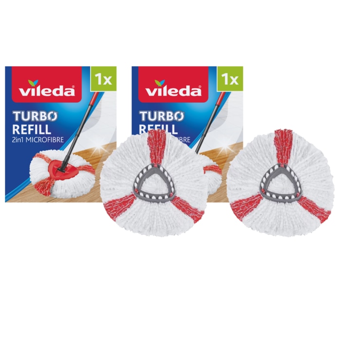 Microfibre Vileda Mop Refill 2 in 1 Easy Wring & Clean Replacement Heads