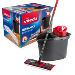 Vileda Ultramax Flat Mop & Bucket Set with Wringer Microfibre Pad - Or –  Euroelectronics UK